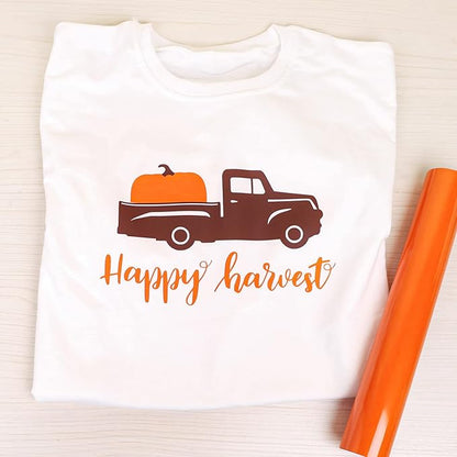 VINYL FROG Heat Transfer Vinyl Roll HTV Vinyl - 12"x12ft Orange Iron on Vinyl for T-Shirts, Heat Press Vinyl for DIY Craft Designs (Orange)