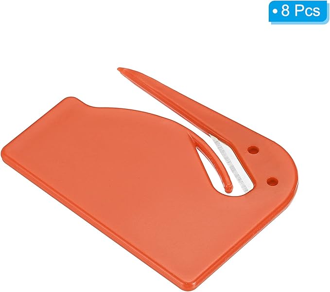 PATIKIL Letter Opener Envelope Slitter, 8 Pcs Mail Slitter with Razor Safe Mail Opener for Envelope Paper Package Open for Home, Office Orange
