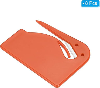 PATIKIL Letter Opener Envelope Slitter, 8 Pcs Mail Slitter with Razor Safe Mail Opener for Envelope Paper Package Open for Home, Office Orange