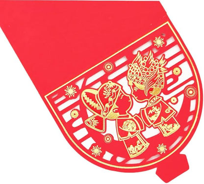 OneWayTech "囍" Word Red Envelopes Lucky Money Pockets "Hong Bao" for Wedding Engagement Ceremony Bride and Bridegroom Gift 10 Pcs (tie the nuptial knot)