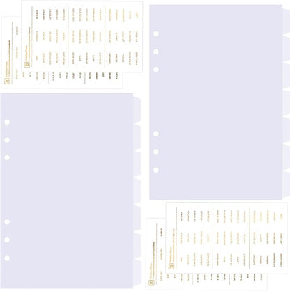 DY.2ten Clear Binder Dividers for 6-Holes Ring Binder, 1/7 Cut Tabs, A5 Size, Sturdy Plastic Dividers with 7 Tabs for School Office Home, 2 Sets, 14 Dividers, 2 Tab Stickers.
