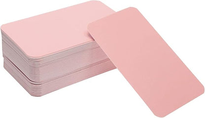 Penta Angel 100 Pcs Mini Paper Blank Gift Notes Cards DIY Craft Small Word Business Message Cards (Pink)