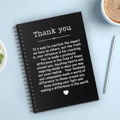 Thank You Hardcover 160 Pages Spiral Notebooks, Funny Thank You Gift for Women Men Coworkers Leader Mentor, Appreciation Gifts for Employees, Thanksgiving Gifts for Colleagues Leaders
