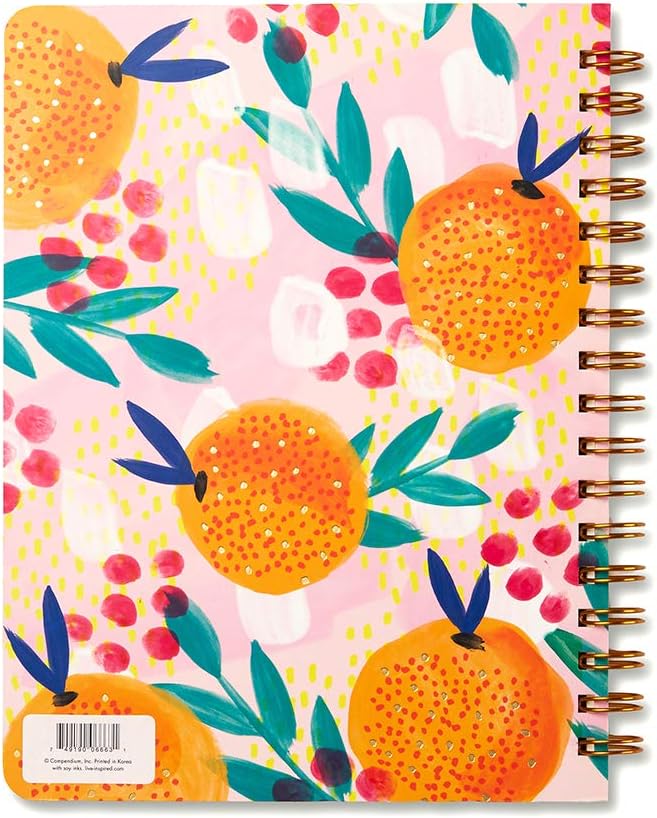 Compendium Spiral Notebook - Oh, Happy Day — A Designer Spiral Notebook with 192 Lined Pages, College Ruled, 7.5”W x 9.25”H