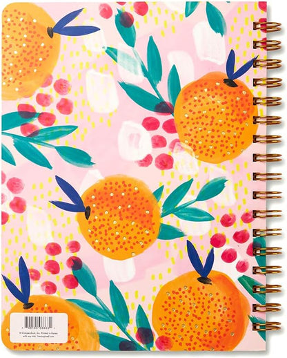 Compendium Spiral Notebook - Oh, Happy Day — A Designer Spiral Notebook with 192 Lined Pages, College Ruled, 7.5”W x 9.25”H