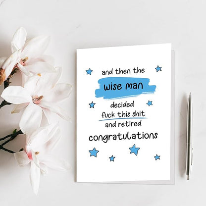 Qiliji Retirement Card - Funny & Congratulations for Men, Colleague