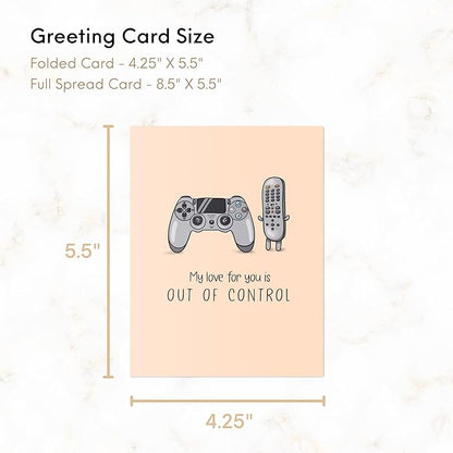 ALY LOU Anniversary Card for Her Him/Girlfriend Wife/Husband Boyfriend, Friendship Thank You Birthday Kawaii Greeting Card (Out Of Control - Video Game)