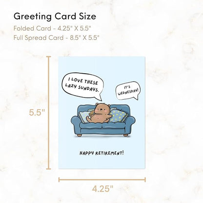 ALY LOU Funny Retirement Card, Sarcastic Card For Mom Dad Husband Wife Friend/Congratulations Greeting Card (I Love These Lazy Sundays… Happy Retirement!)