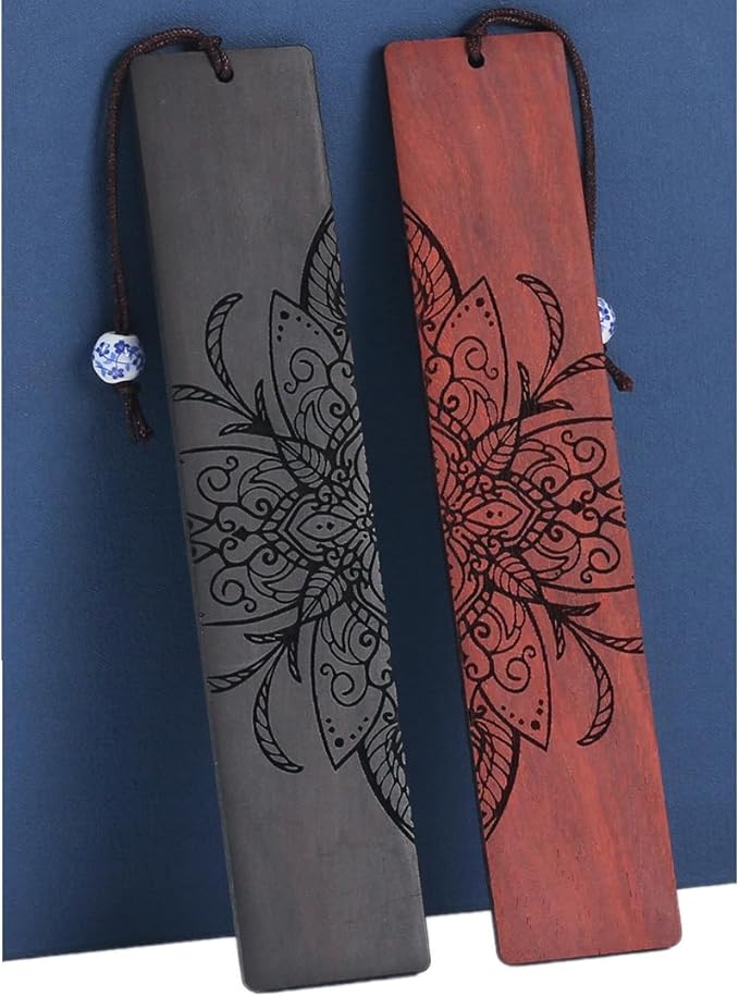 Vantage Mandala Bookmarks Wood Bookmarks for Women Book Markers for Reading (Leaf Mandala)