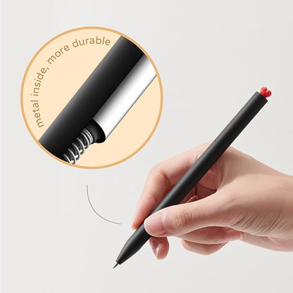 Kaco FIRST Gel Pens, Pack of 2 Pieces Cute Stationery Heart Pen Set with Extra 4 Black Refills Quick Drying Holiday Office Supplies (2 Colors)