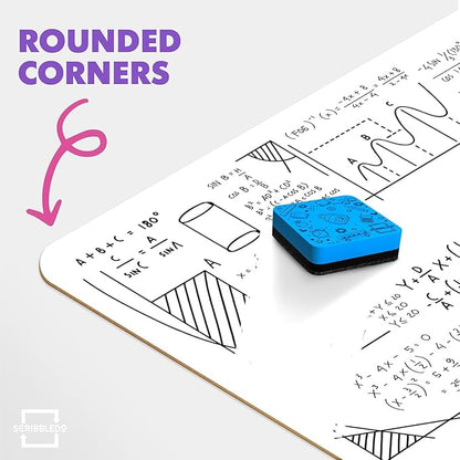 Set of 12 Small White Board Dry Erase Boards Classroom Pack Mini White Boards 9"x12” Double Sided Personal Whiteboards for Students Teachers School Supplies Lapboards l 12 Mini Whiteboard Erasers Incl