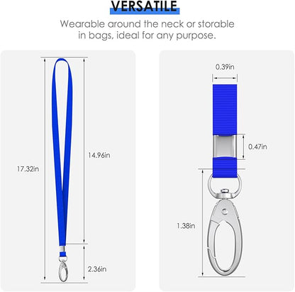 10 Pack Lanyards for ID Badges, Cruise Ship Cards, Keys, Keychain, Long-lasting Neck lanyard Strap with Clasp, Cruise Badge Key Lanyards for Men, Women, Teachers, Kids (Bright Blue)