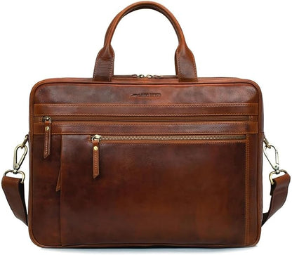 Marc Peter Laptop Bag Los Angeles I Leather Shoulder bag for 15.6 inch Laptop I Briefcase for men and women