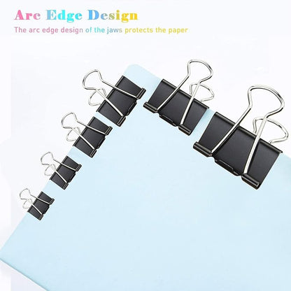 Black Binder Clips, 72 Pack, Standard 41mm, 1.6 Inch, Large Clips, Capacity 0.66 Inch, Binder Clips Large Size, Large Paper Clips, Office Clips, Great Binder Clips