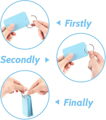 Koogel 1080 Pcs Colored Index Cards, 6 Kinds Colored Notecards Index Cards Flash Cards Blank for School Learning Memory Recipe Cards Child 's Game