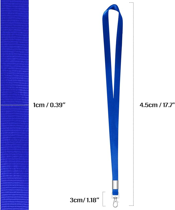 7 PCS Blue Lanyards for ID Badges, Keys, Cruise Ship Cards, Keychain, Soft Nylon Neck Lanyard with Clip, Badge Lanyard for Teacher, Kids, Men, Women