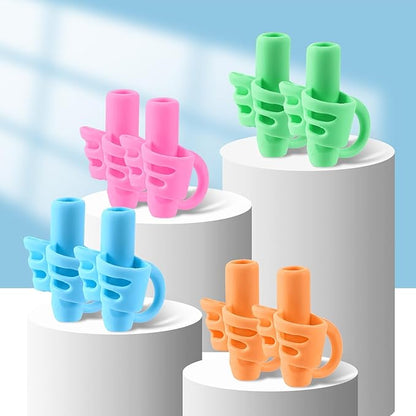 SANNIX 8 Pack Pencil Kids Grips for Kids Handwriting, Pencil Holder Grip Posture Correction Training Pen Writing Aid Tool for Kids Preschools PKidsosture Correction Training Elementary Teaching Tools