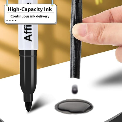 Permanent markers, 60 packs permanent markers bulk, quick drying in one second, waterproof, smooth, not easy to erase, durable, can be marked on glass, tiles and cloth, office supplies