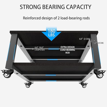 Natwind 2 Tier Laser Printer Stand,23.6''x23.6''x12.6'' Large Printer Table Copier Stand,Heavy Duty Rolling Printer Cart with Paper Storage Shelf,Printer Holder with Wheels for Home Office (Black)