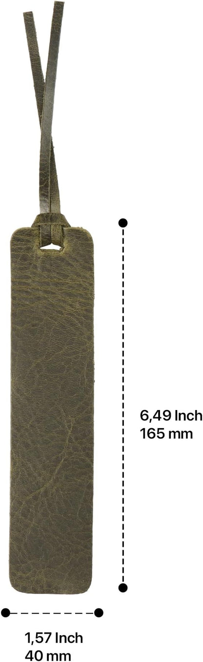 Londo Genuine Leather Handmade Bookmark (Set of 2) (Knotted, Green)