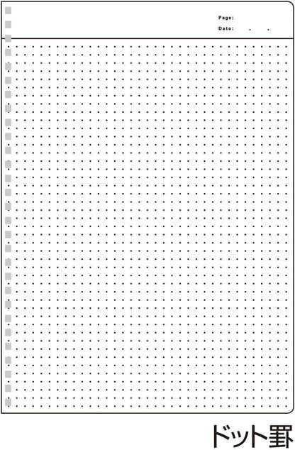 Kyoku PTD03SV FOBCOOP Ring Notebook, Dot Ruled, B5, Silver