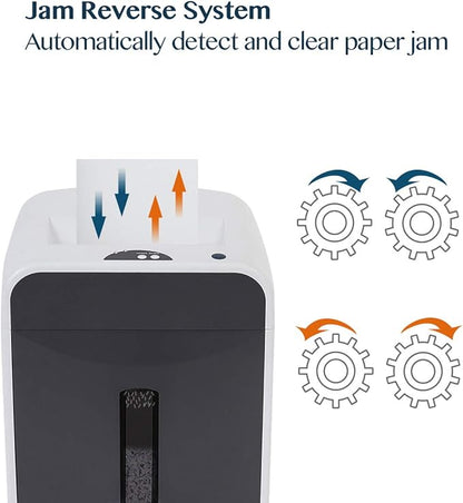 WOLVERINE 6-Sheet 2x6mm Super Micro Cut High Security Level P-5 Ultra Quiet Paper/Credit Card Shredder for Home Office by Manganese-Steel Cutter and 5 Gallons Pullout Waste Bin SD9610