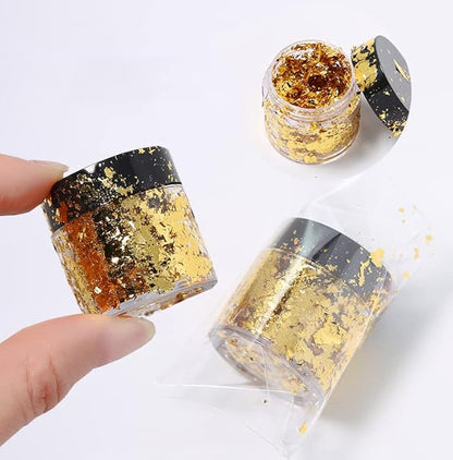 DIYOOHOMY 18 PCS Polymer Clay Cutters and Gold Foil, Making Clay Earring Jewelry Kit Molds Shape Tool Set U Geometrical Circle