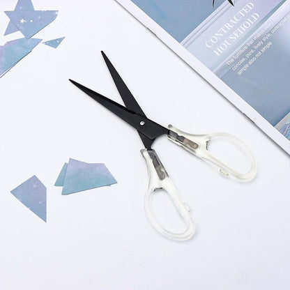 Acrylic Scissors Black Scissors 6.5" Clear Scissors Metal Blades Office Cutting Shears for Craft Supplies Desk Accessories