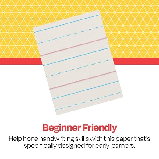 School Smart Zaner-Bloser Paper, 1/2 Inch Ruled, 8 x 10-1/2 Inches, 500 Sheets White