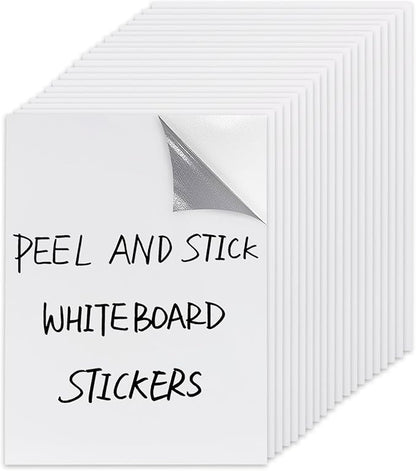 Dry Erase Board Sticker- Whiteboard Stickers-8.3''x11.7'' Removable Dry Erase Sheets- Fridge Dry Erase Paper for Wall/Desk/Refrigerator/Door/Locker/Home/Office/Classroom (White-20 Pcs)