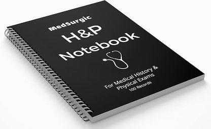 H&P Notebook, History and Physical Notepad for Students, Medical Practitioner, Nurses (Medical History and Physical Exam Notebook)- 100 Templates