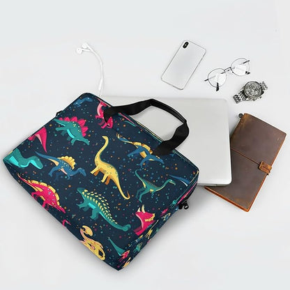 ALAZA Cute Dinosaurs Laptop Messenger Bag Case Sleeve Briefcase for Men Women, Multicolor