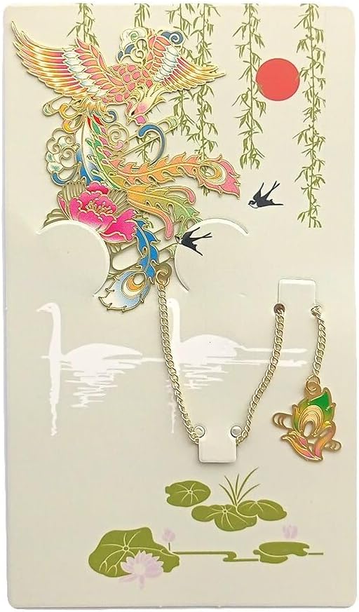 MOZART Phoenix Chinese Style Brass Bookmark Classical Mythological Characters Mountain and Sea Sutra Series Creative Cultural Copper Bookmark Metal Bookmarks
