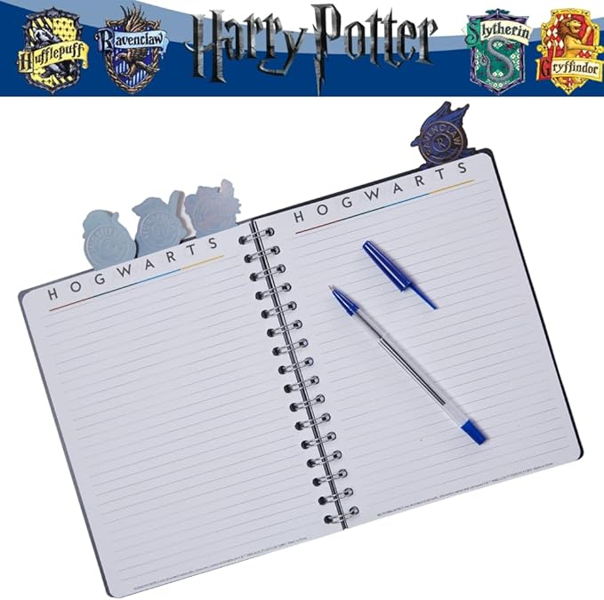 Innovative Designs Harry Potter Hogwarts Tab Journal Notebook, Spiral Bound, 96 Lined Pages, 8 x 7 inches, Black