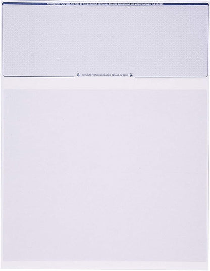 CheckOMatic Computer Business and Personal Check Paper - 100 Pack High Security Check Paper Top Blank Stock Checks Laser Printer Compatible with QuickBooks - Blue Diamond