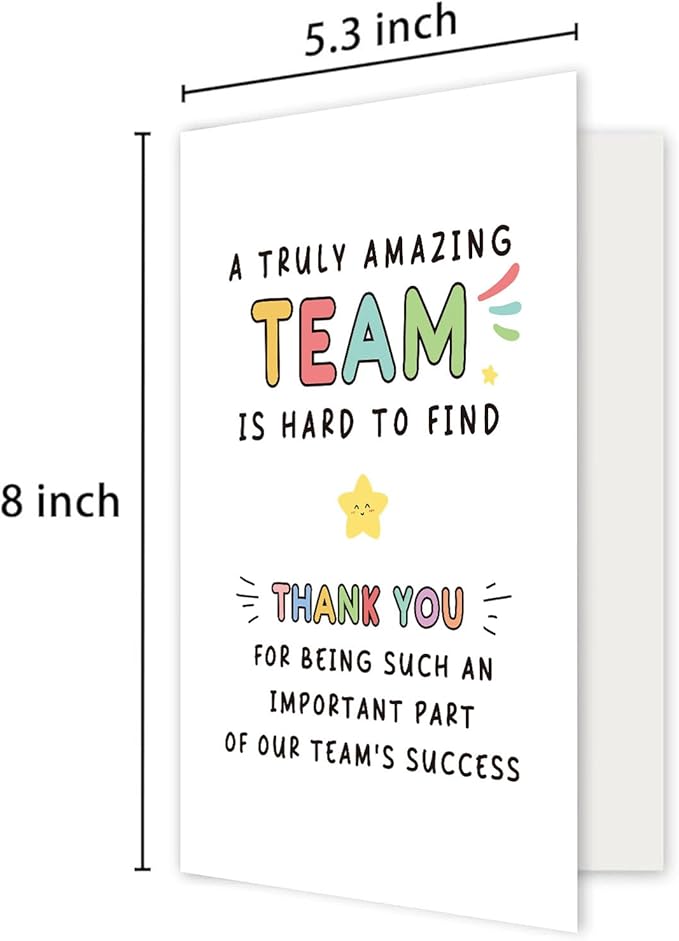 Cute Appreciation Card, Thank You Card for Him Her, Employee Appreciation Gift, Encouragement Card for Work Bestie Coworker, Truly Amazing Team Is Hard to Find