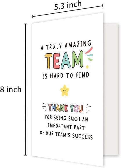 Cute Appreciation Card, Thank You Card for Him Her, Employee Appreciation Gift, Encouragement Card for Work Bestie Coworker, Truly Amazing Team Is Hard to Find
