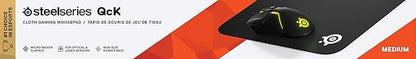 SteelSeries QcK Gaming Mouse Pad - Medium Thick Cloth - Peak Tracking and Stability - Black