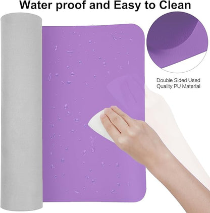 ‎Boutilon Leather Desk Pad 30" x14",Non-Slip Mouse Pad,Office Desk Mat,Waterprooft PU Leather Desk Blotter,Desk Pad Protector,Desk Writing Pad for Home Office Decor (M-Purple)