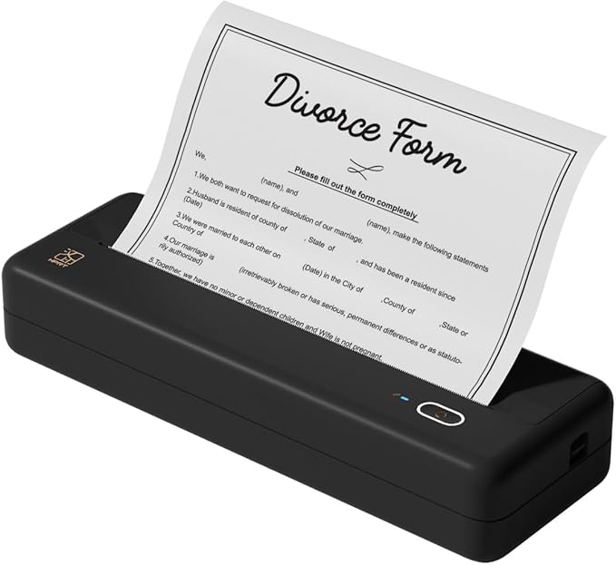 HPRT Wireless Portable Printer - Bluetooth Thermal Printer for Travel, Mobile Office, School, Home Compatible with iOS Android