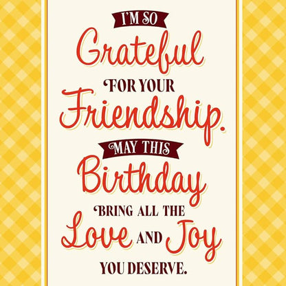 Prime Greetings Friend Birthday Card, Made in America, Eco-Friendly, Thick Card Stock with Premium Envelope 5in x 7.75in, Packaged in Protective Mailer