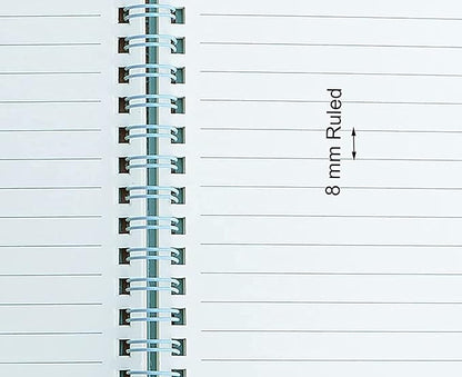 Yansanido Spiral Notebook, 3 Pcs A5 Thick Plastic Hardcover 8mm Ruled 3 Color 80 Sheets -160 Pages Journals for Study and Notes (Light Pink,Light Green,Light Blue, A5 5.7" x 8.3"-Ruled)