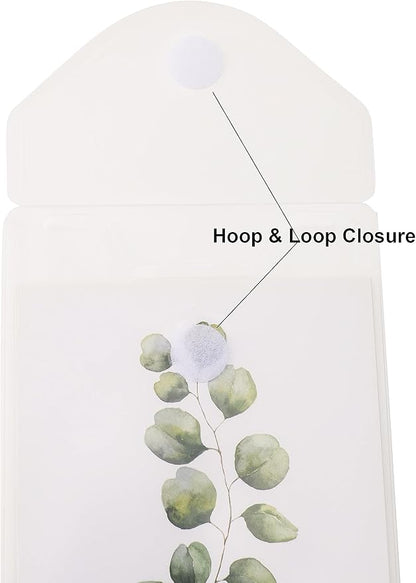6’’ x 9’’ Vertical Clear Plastic Envelopes Receipt Stickers File Storage 30 Pack Hook Loop Closure