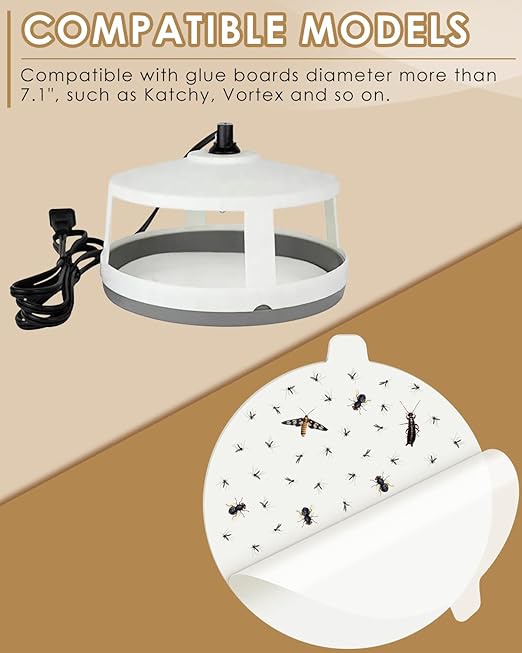 TINDTOP 40 Pack 7.1” Replacement Glue Boards, Indoor Refill Sticky Cards Compatible with Most Models Dome Replacement Glue Boards