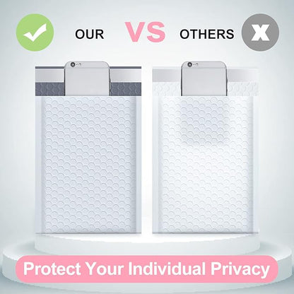 UCGOU Bubble Mailers 7.25x12 Inch White 25 Pack Usable Size 7.25x11 Padded Envelopes Small Business Opaque Packaging Self Seal Waterproof Boutique Bulk Shipping Bags for Jewelry Makeup Supplies #1