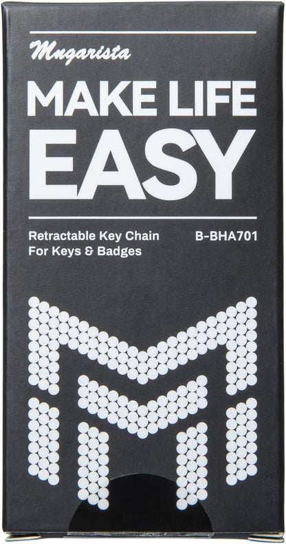 MNGARISTA Heavy Duty Retractable Keychain with Belt Clip, Retractable ID Badge Reel, Badge Holder with 31.5' Steel Cord and Key Ring, 9.0oz