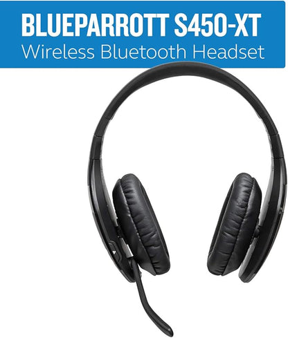 BlueParrott S450-XT Voice-Controlled Bluetooth Headset – Industry Leading Sound with Long Wireless Range, Extreme Comfort and Up to 24 Hours of Talk Time, Black, Stereo