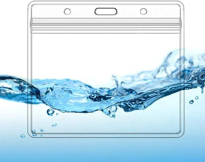 Extra Thick Horizontal ID Card Name Tag Badge Holder with Waterproof Type Resealable Zip (Horizontal 4x3, 20Packs)