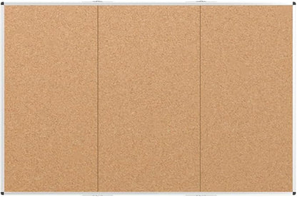 VIZ-PRO Large Cork Bulletin Board/Foldable Noticeboard, 96 X 48 Inches, Silver Aluminium Frame