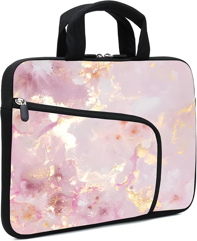 11.6-12.2 inches Laptop Sleeve Chromebook Case Ultrabook Case Notebook Sleeve Tablet Case Neoprene Handle Sleeve for Men Women, Two Pockets(Pink-1